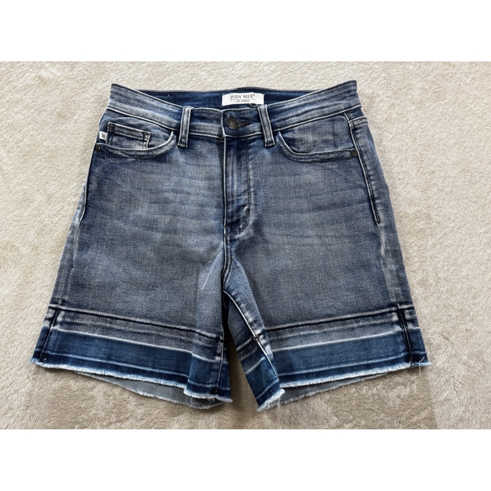 Judy Blue Womens JB15274MD-CO Raw Hem Flap Pocket Denim Shorts M Meas: 28x5.5